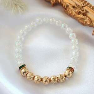 Aroma Diffuser Bracelet with Golden Lava Stone