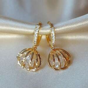 Sea Shell Cubic Zirconia Hoops